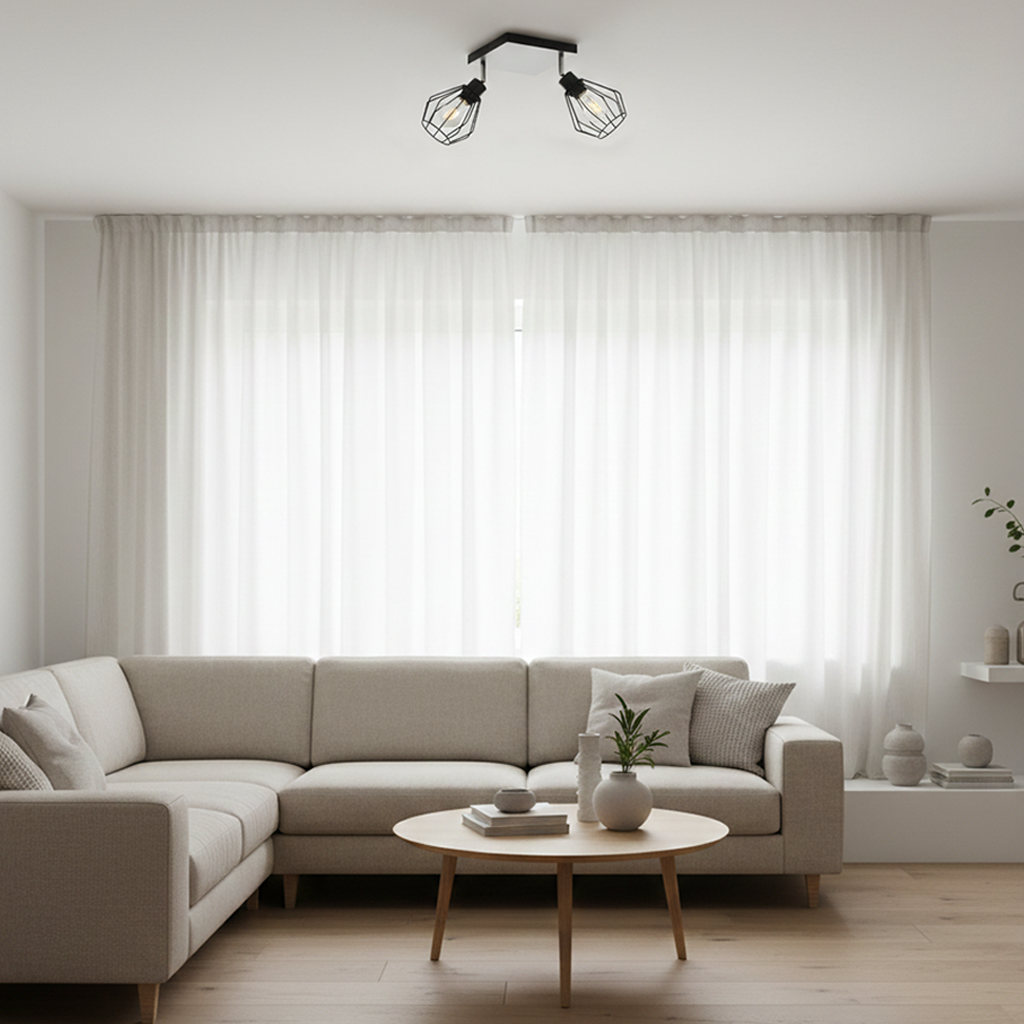 Lampa sufitowa 2x E27 LED Otto IP20 ruchoma wisząca czarna żyrandol kinkiet MasterLED - 6