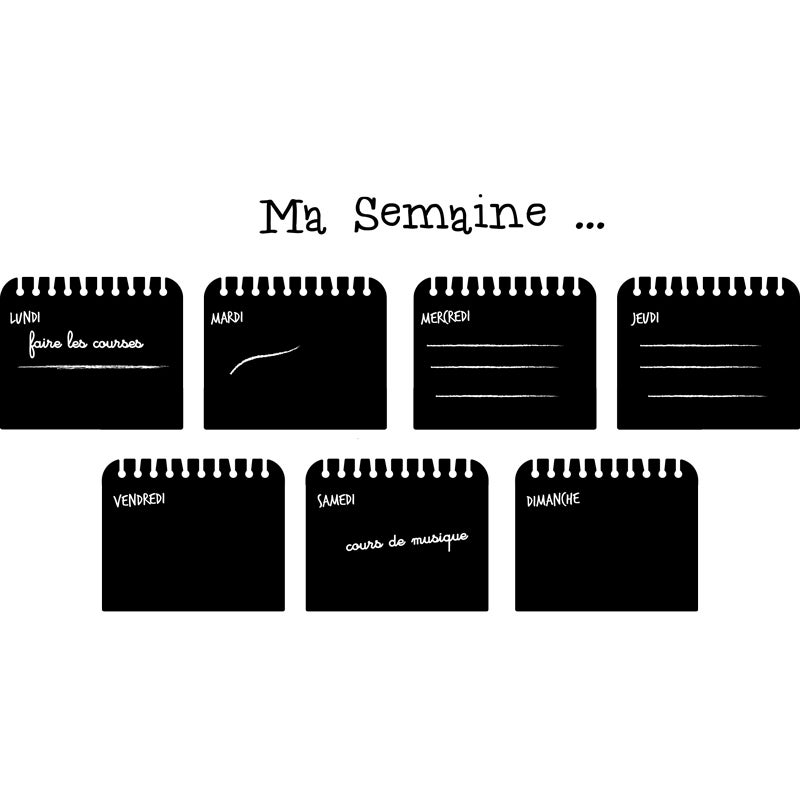 Adesivo lavagna Settimanale - Sticker adesivo - adesivi murali - 75x45cm - 4