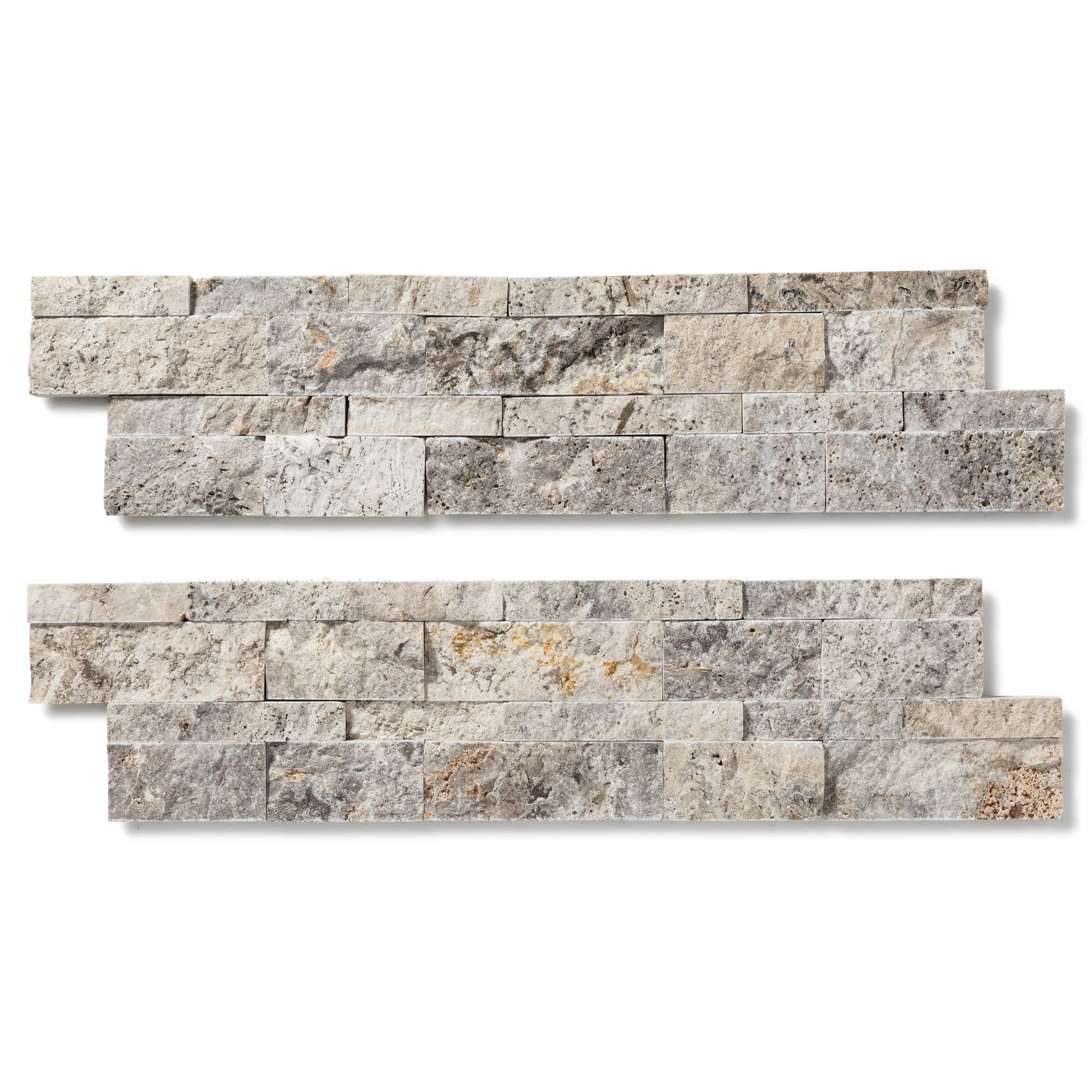 Pierre de parement Travertin Gris Silver 60x15 cm Brut (lot de 0,99 m² soit 11 plaques) - RO'MA NATURE - 4