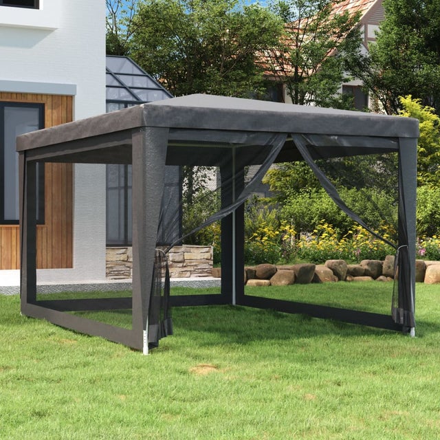 Tente de fête avec 4 parois latérales en maille Anthracite 3x4m vidaXL