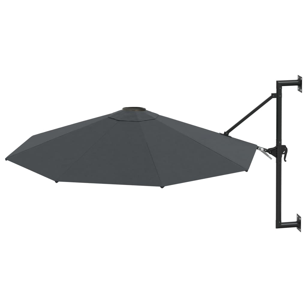 Maison Exclusive - Parasol mural avec mât métallique 300 cm Anthracite - 2