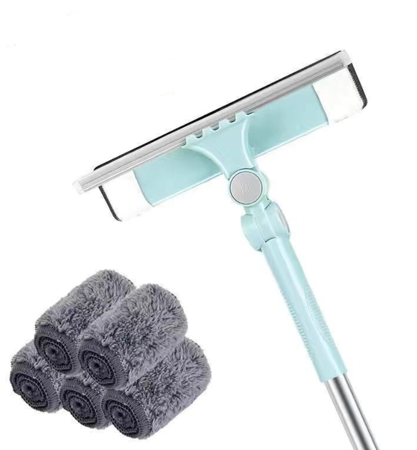Kit Nettoyage Vitres Voiture Intérieur – 9 Pièces Avec Manche Télescopique 40 Cm, 6 Tampons Microfibre, 2 Pulvérisateurs, Sans Rayures