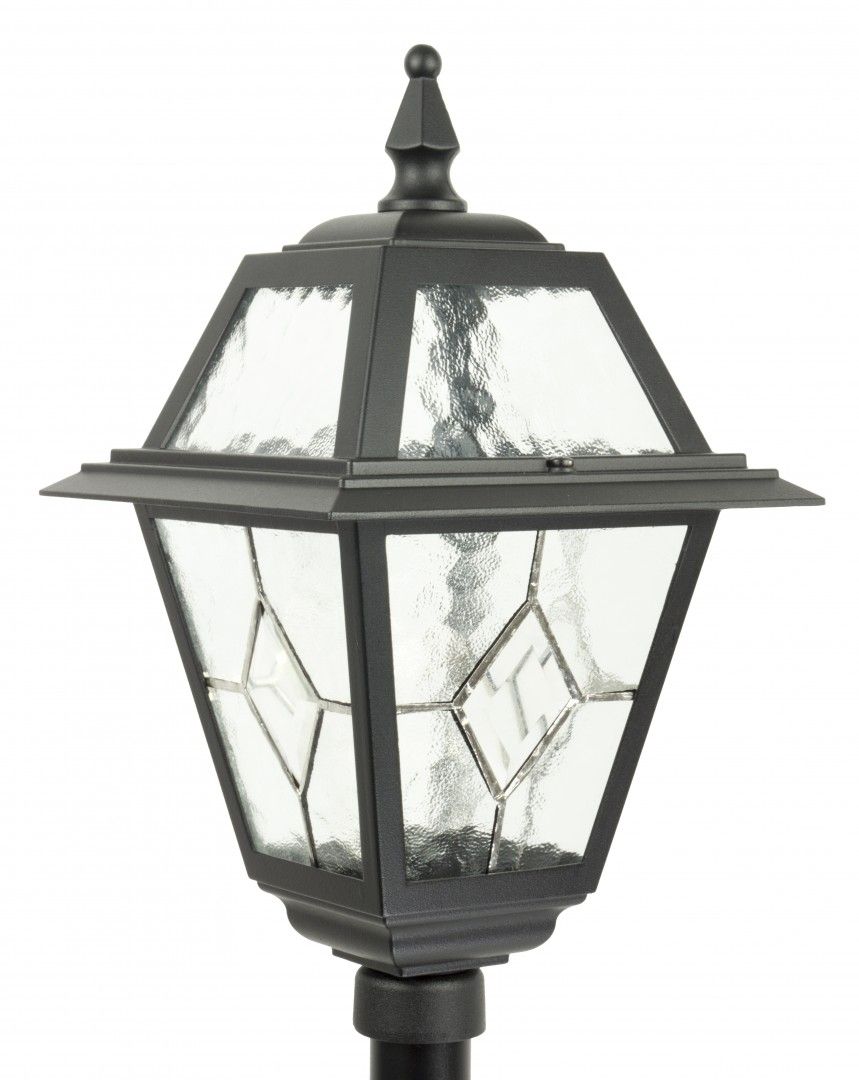 Latarnia ogrodowa Witraż czarna 1xE27x60W IP43 wym: 160 x 19,5 x 19,5 cm aluminium SU-MA