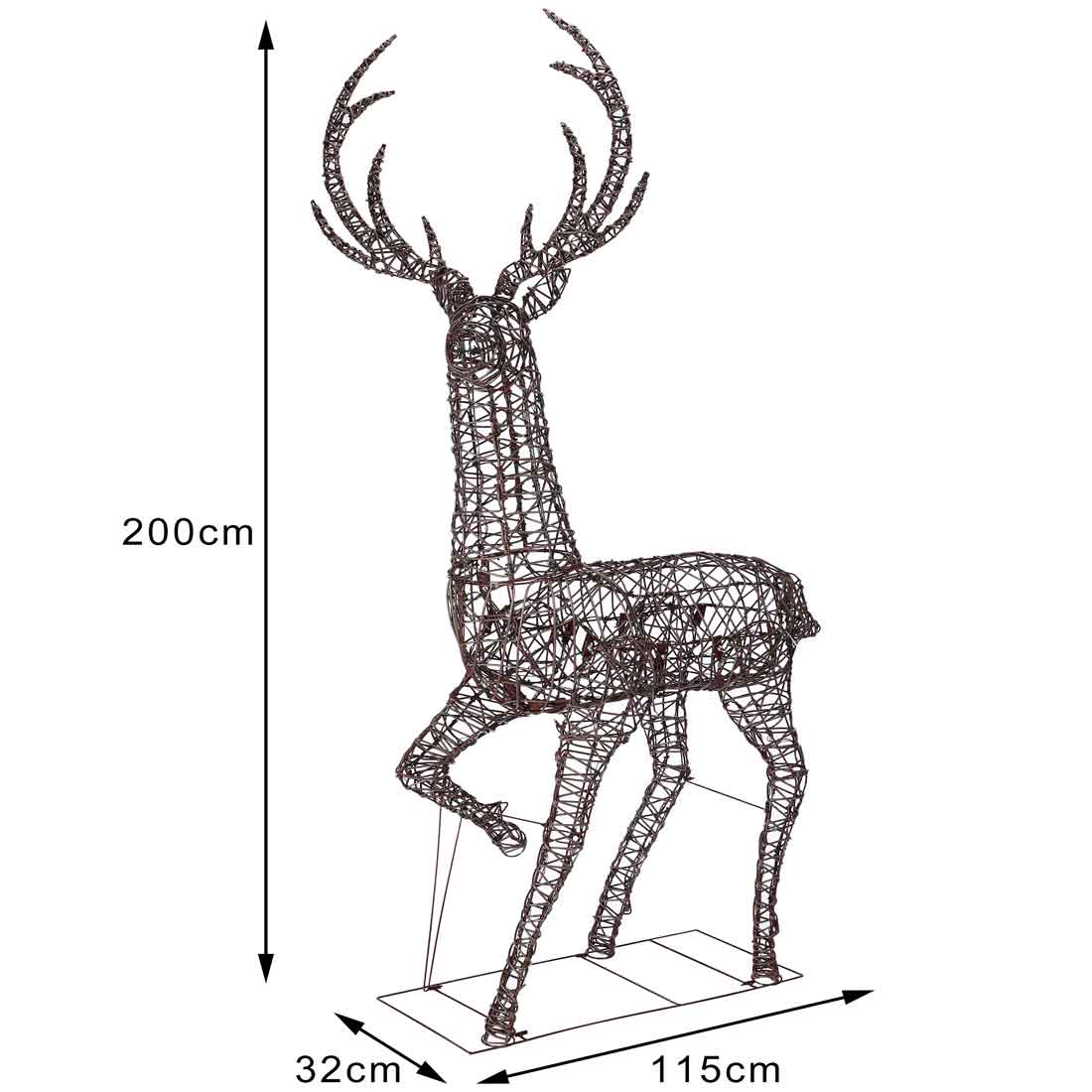 Renna Natalizia Gigante Luminosa per Esterno Cervo Natale 400 Led Bianco Caldo - 2