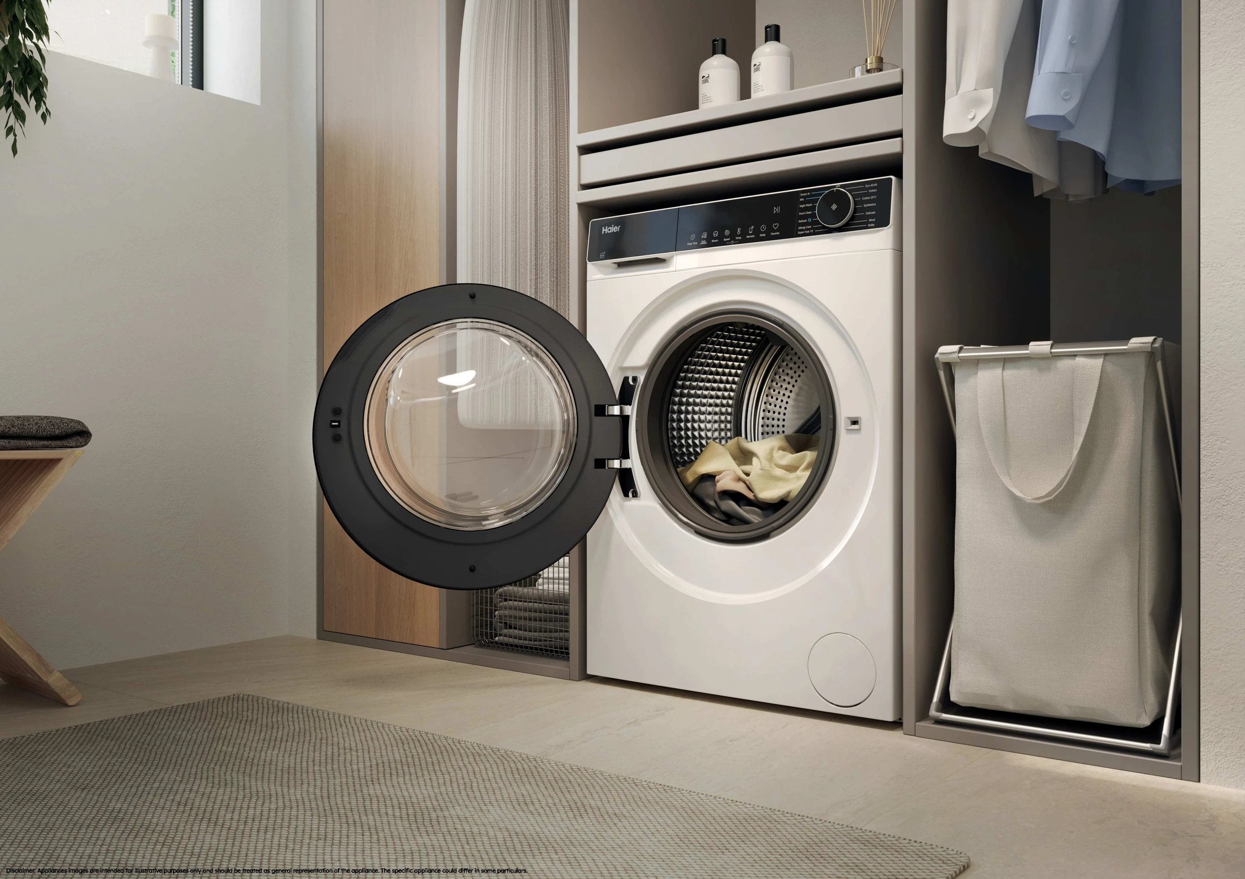 Haier Lavadora Hw80-Bp14357tuib De 8Kg Clase A Y 1400Rpm, Wifi, Motor Ai Power Inverter Drive Blanco , Leroy Merlin