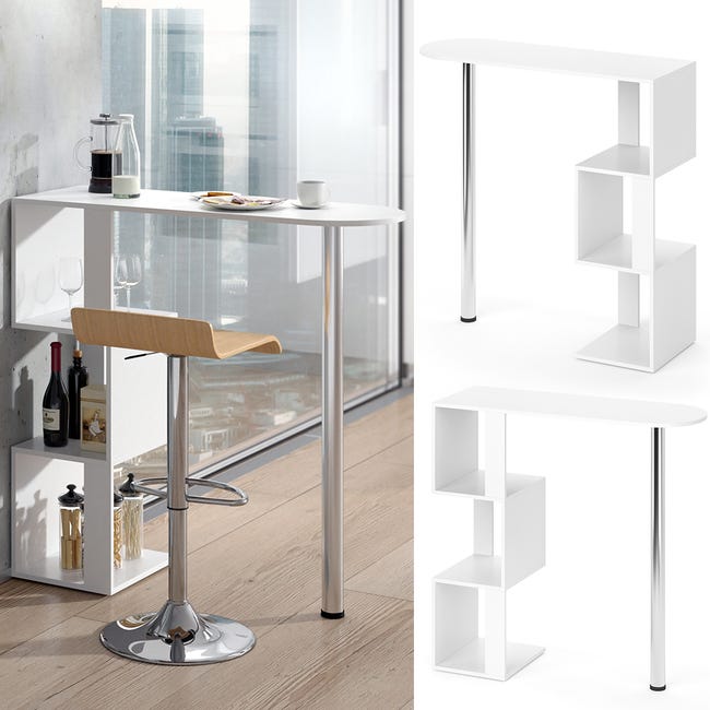 Table De Bar Vicco Ross Table De Bar Blanche VICCO ROSS - Mange-debout / Comptoir - 115x50x104.6 Cm (LxPxH) - Neuf Table Mange Debout Table De Bar Vicco Ross Table De Bar Blanche VICCO ROSS - Mange-debout / Comptoir - 115x50x104.6 Cm (LxPxH) - Neuf Table Mange Debout