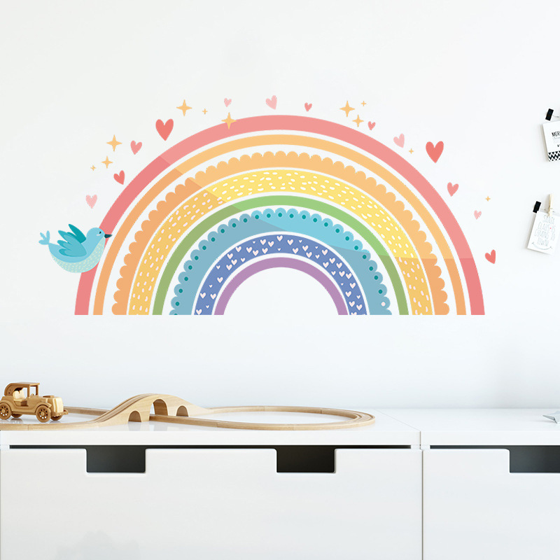 Sticker mural décoratif pour chambre d'enfant Motif arc-en-ciel - 3