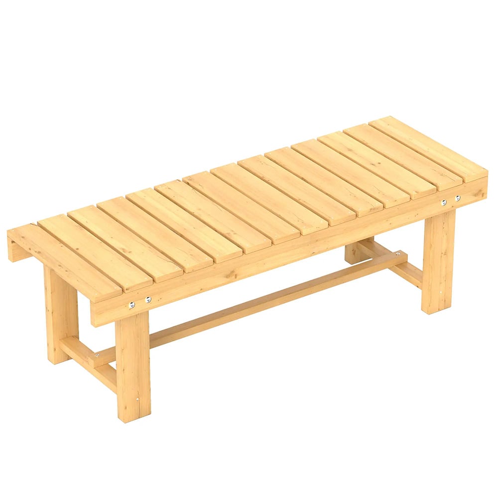 Ławka ogrodowa, 2-osobowa, meble ogrodowe, rustykalna ławka, lite drewno, naturalny, 110 x 38 x 35 cm