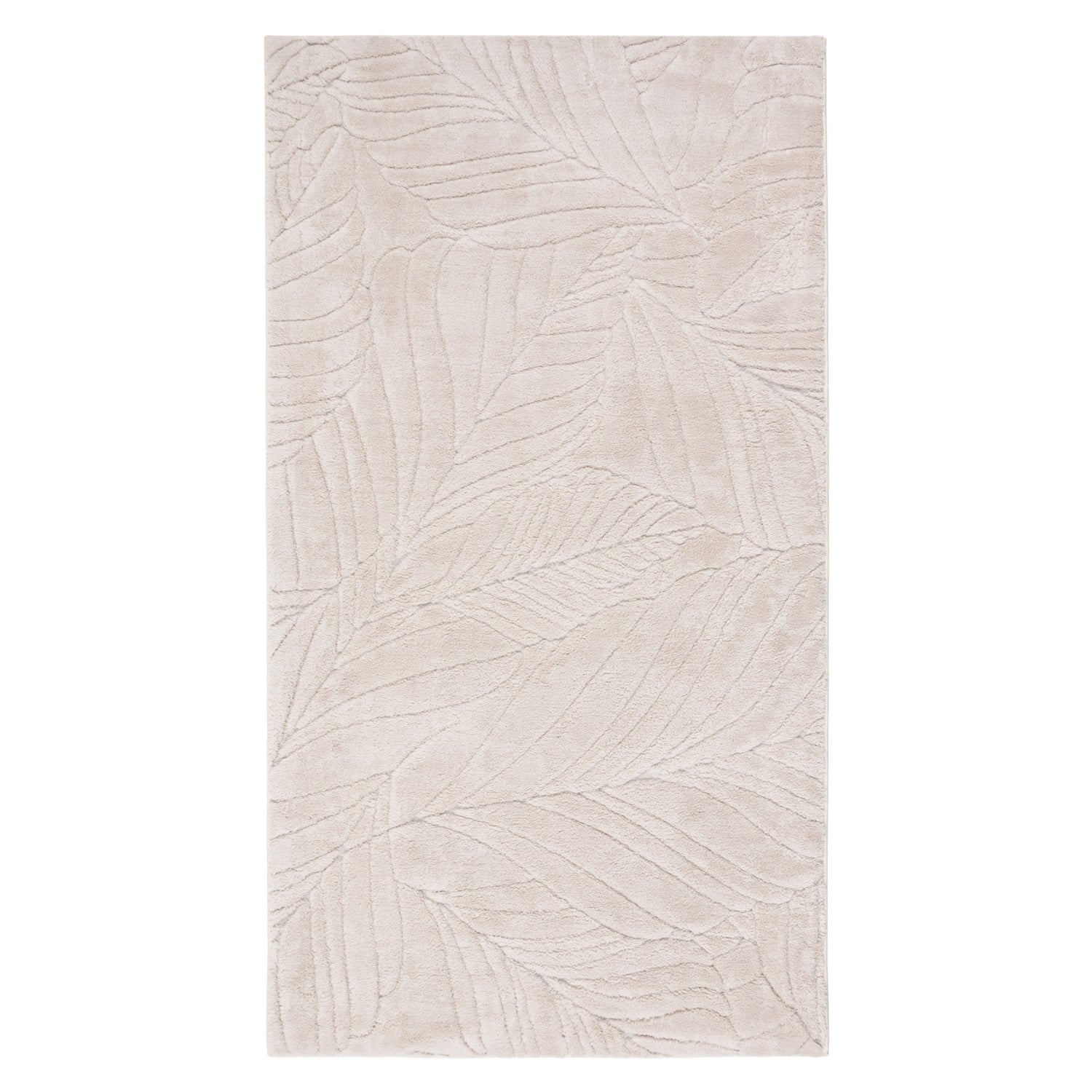 Dywan pluszowy Botanic Liście 80x150 cm Liście OEKO-TEX beżowy