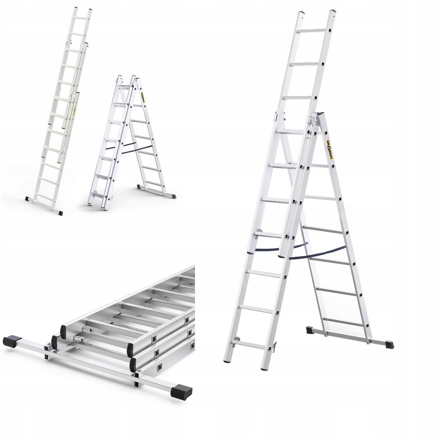 Drabina aluminiowa wielofunkcyjna 3x7 przemysłowa HOME DRABEST 150 kg