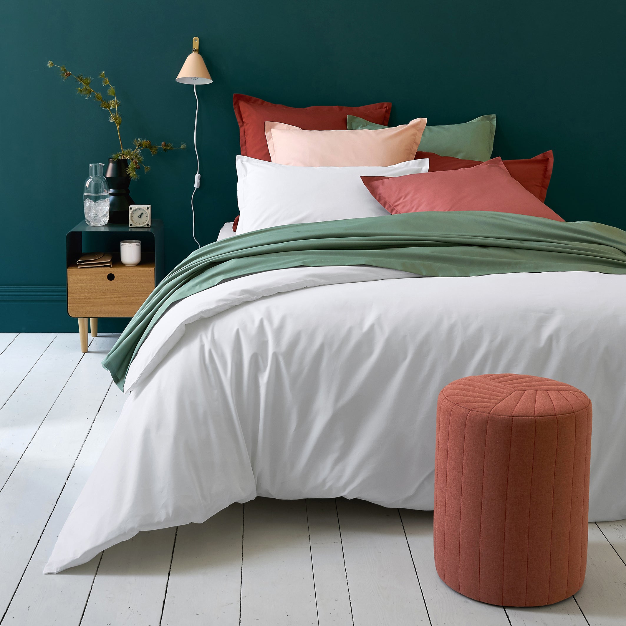 Drap plat uni percale de coton Scenario - Lin - 150 x 250 cm - 9