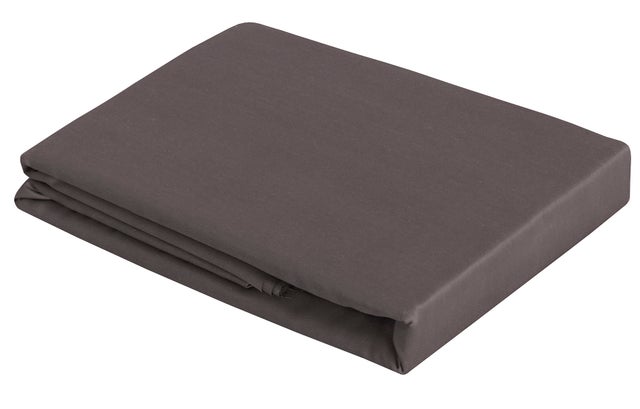 Drap plat 1 personne 180x290 cm satin de coton anthracite