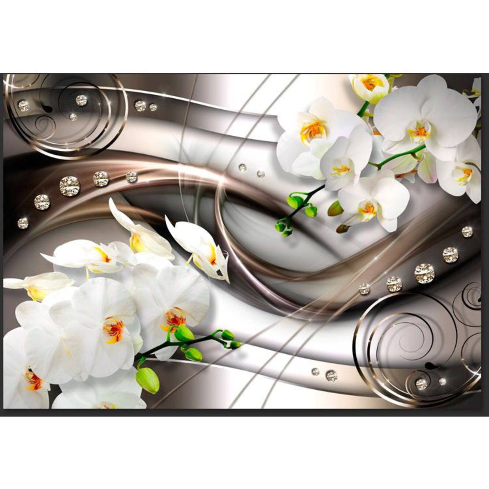 Papier peint brise et orchidée - 400 x 280 cm - 2