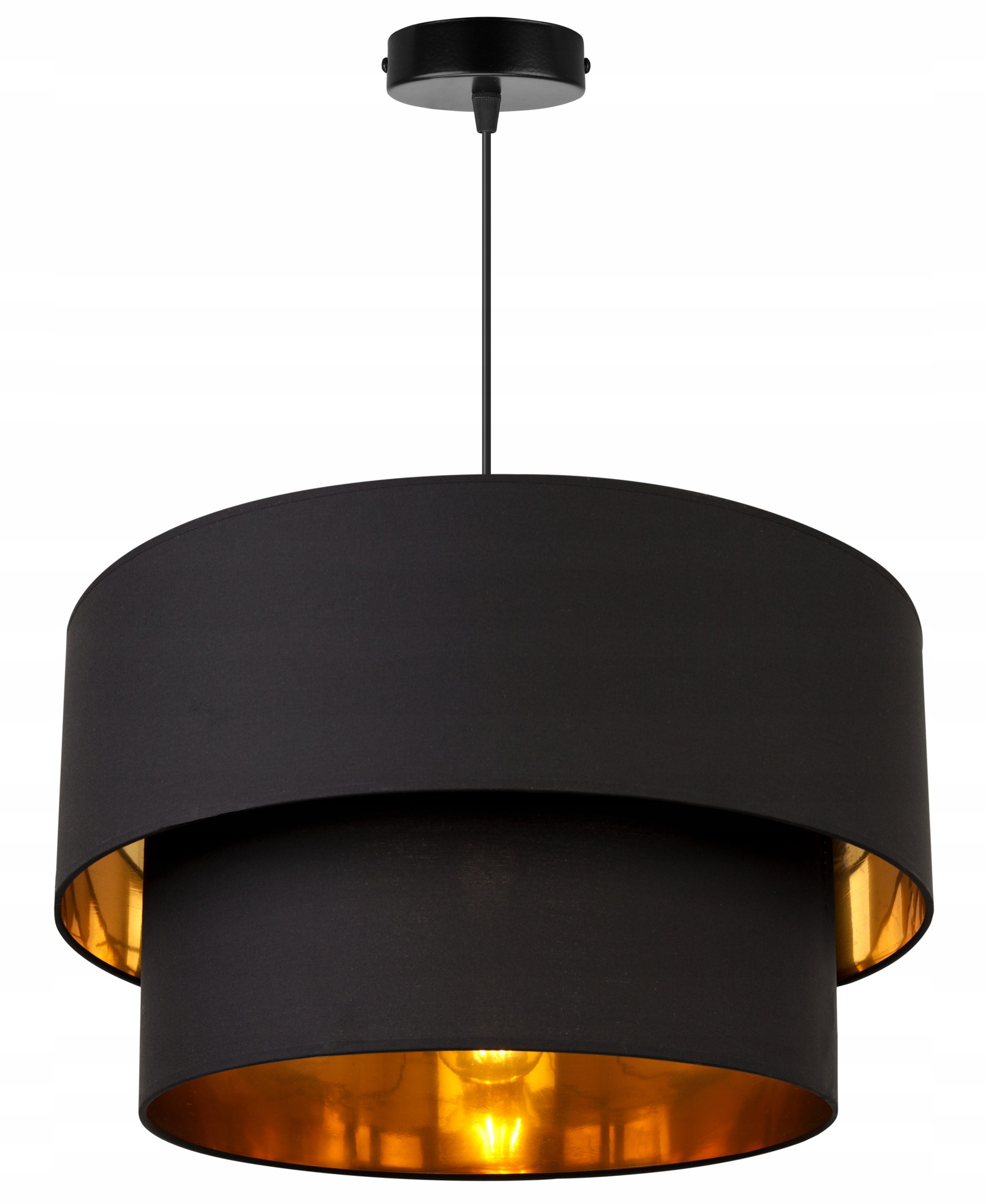 Lampa sufitowa wisząca Premium Duo modern 1xE27 abażur cylindryczny czarny Light Home LH