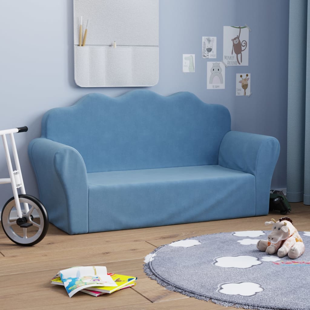 VidaXL Divano Letto Bambini A 2 Posti In Morbido Peluche Grigio: Poltrona Che Si Trasforma In Lettino