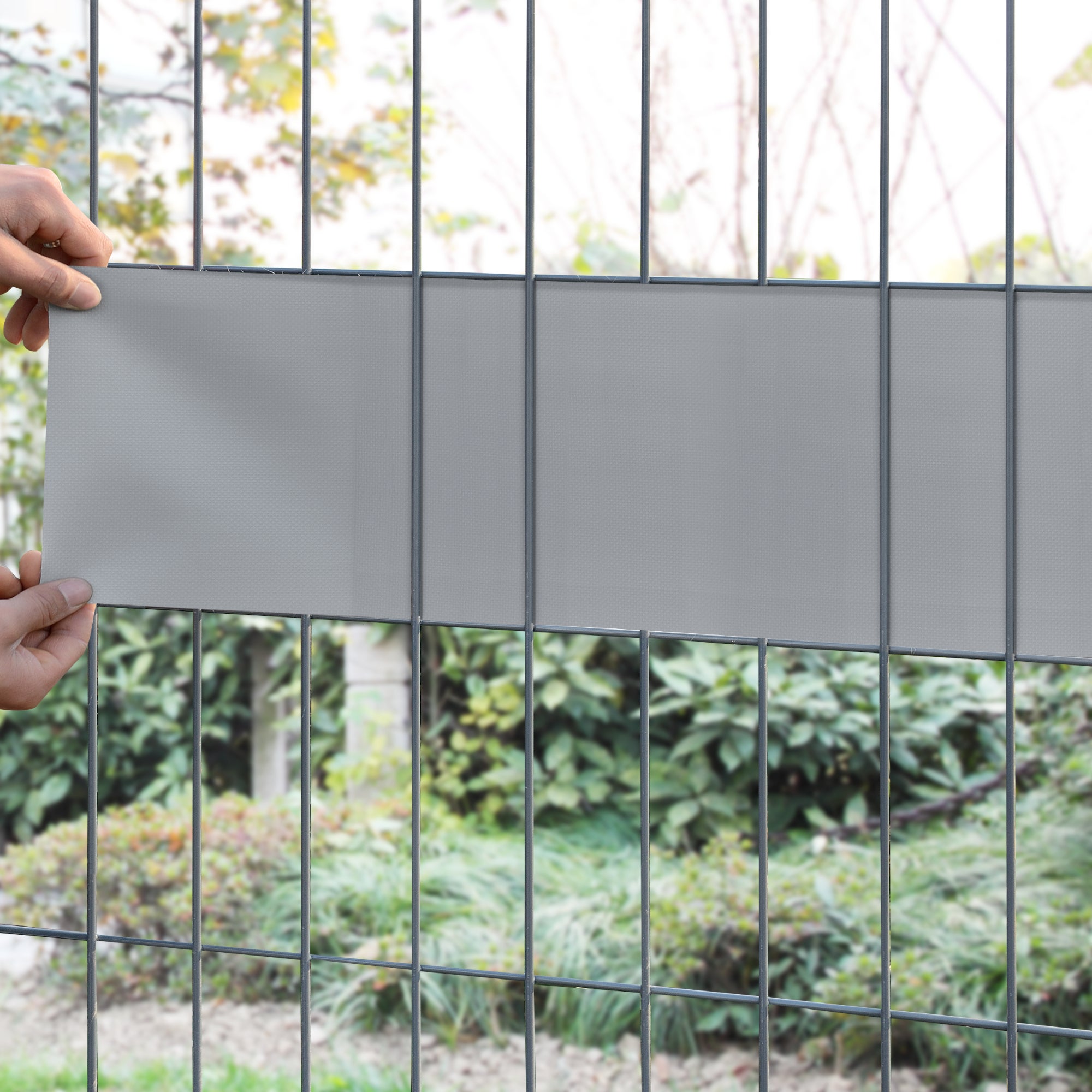 Bande de brise-vue Jesteburg PVC 35 m x 19 cm 6,65 m² gris clair RAL 7040 [en.casa] - 4