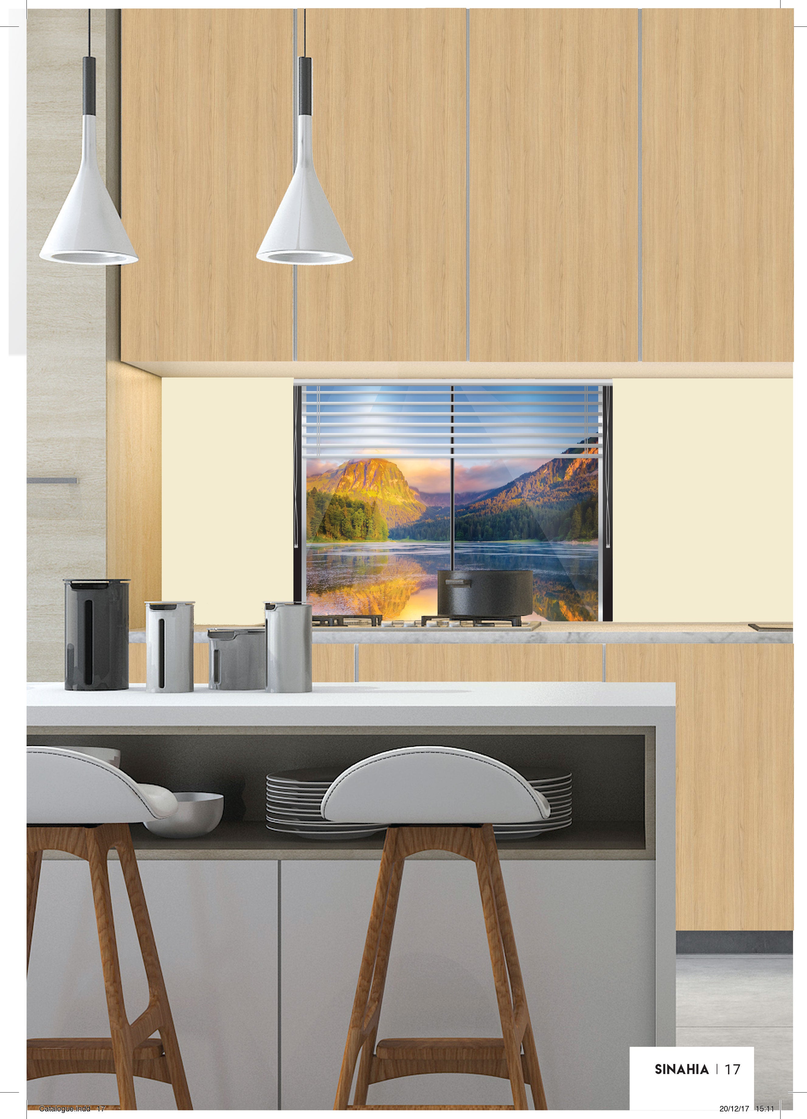 Crédence décorative SINAHIA paysage fenêtre 900mmx700mm Ep 6mm verre securit - 2