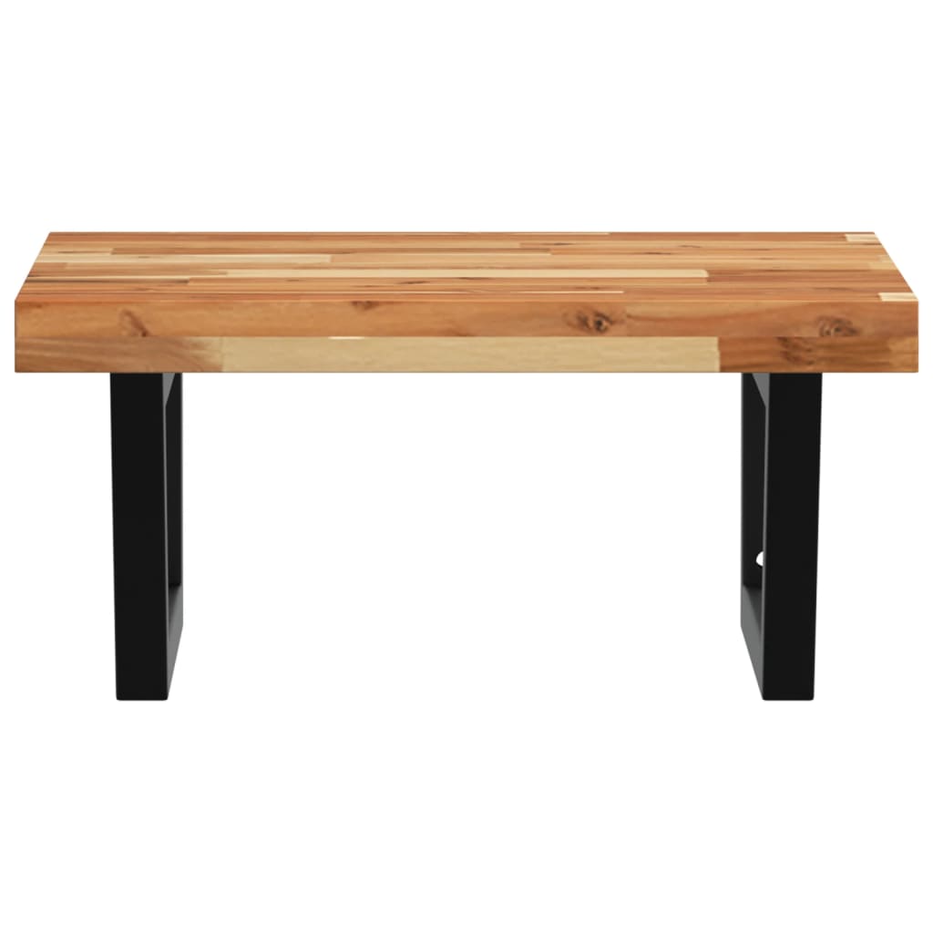 Maison Exclusive - Ripiano a Parete per Lavabo in Acciaio e Massello di Acacia - 4