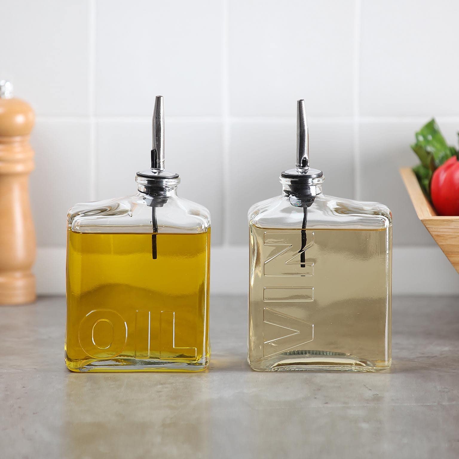TIENDA EURASIA – Aceitera y Vinagrera de Cristal, 450 ml, 10x6x18,5 cm - 2
