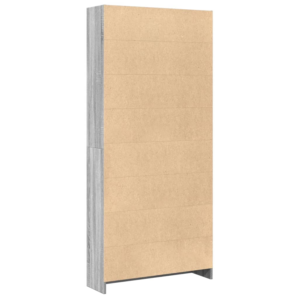 Bibliothèque pour Séjour en Bois Gris H. 176 x l. 80 x P. 24 cm - 6