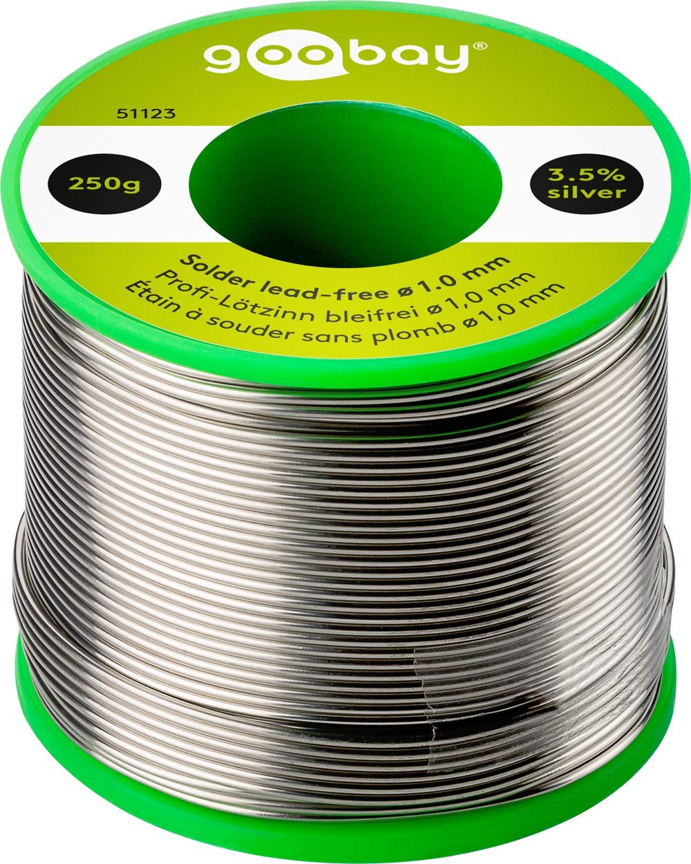Stagno Per Saldatura Fixpoint 51122 – Senza Piombo, Diametro 1.0 Mm, 100g, Con Argento 3.5%, Flussante No-Clean