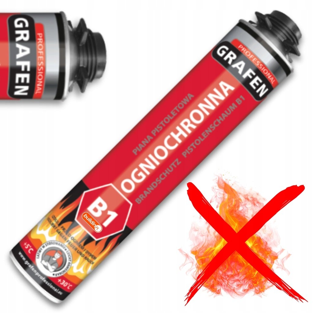 Pianka montażowa B1 ognioodporna piana ogniowa Grafen ogniochronna 750ml.