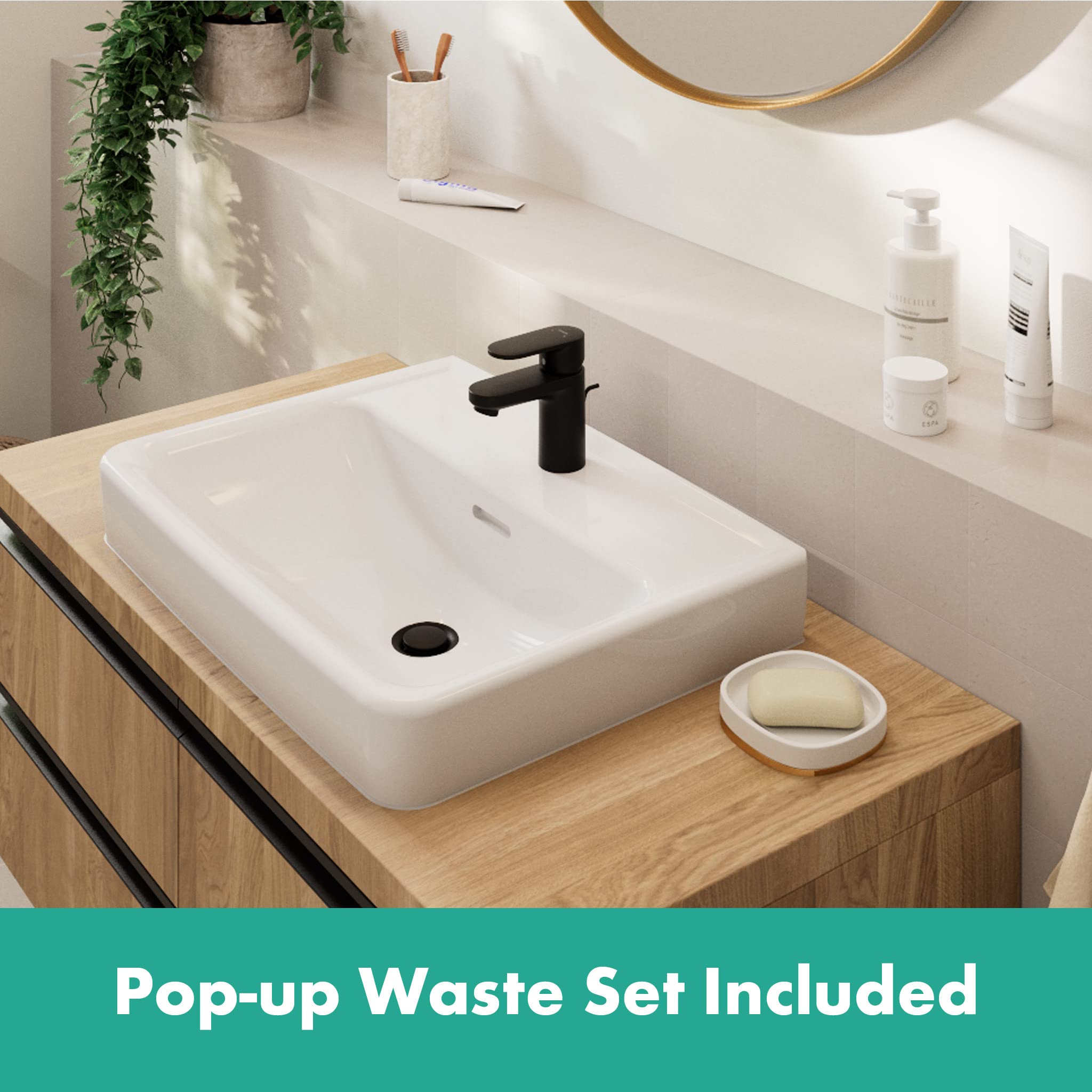 Mitigeur lavabo HANSGROHE Vernis Blend 70 Noir mat avec tirette et vidage synthétique - 9
