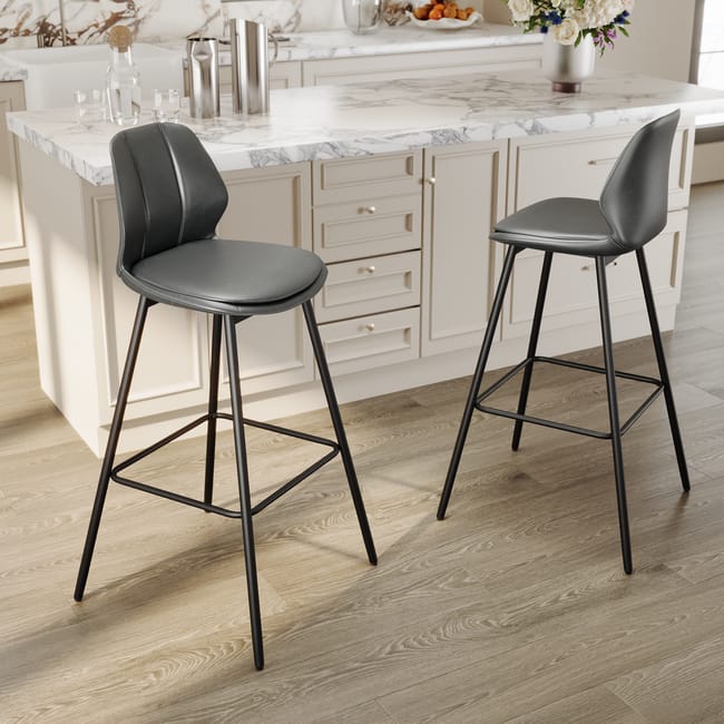 Set 2 Sedie Da Bar HOOBRO Con Schienale - Marrone Vintage E Nero, Ferro E Truciolato, Carico 100kg - Foto 11