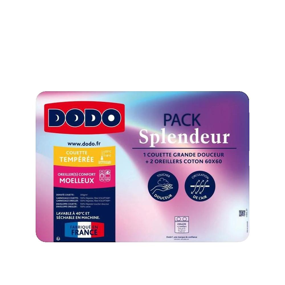 Dodo Splendeur pack couette 220x240 2 oreillers 60x60 blanc 300 g/m² - 2