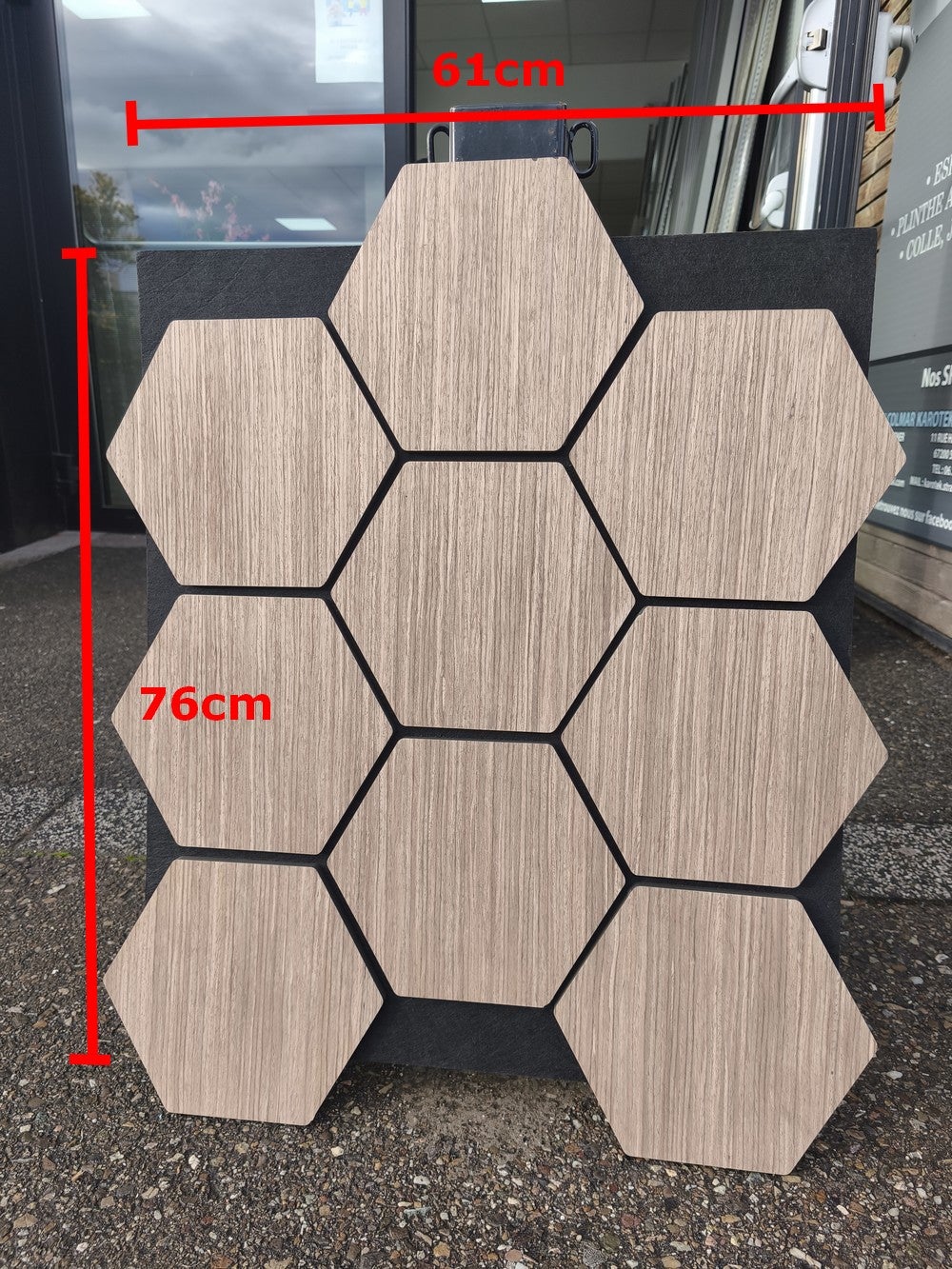 Panneaux Décoration Hexagonaux Smoke Oak 76x61cm avec feutre acoustique - 3