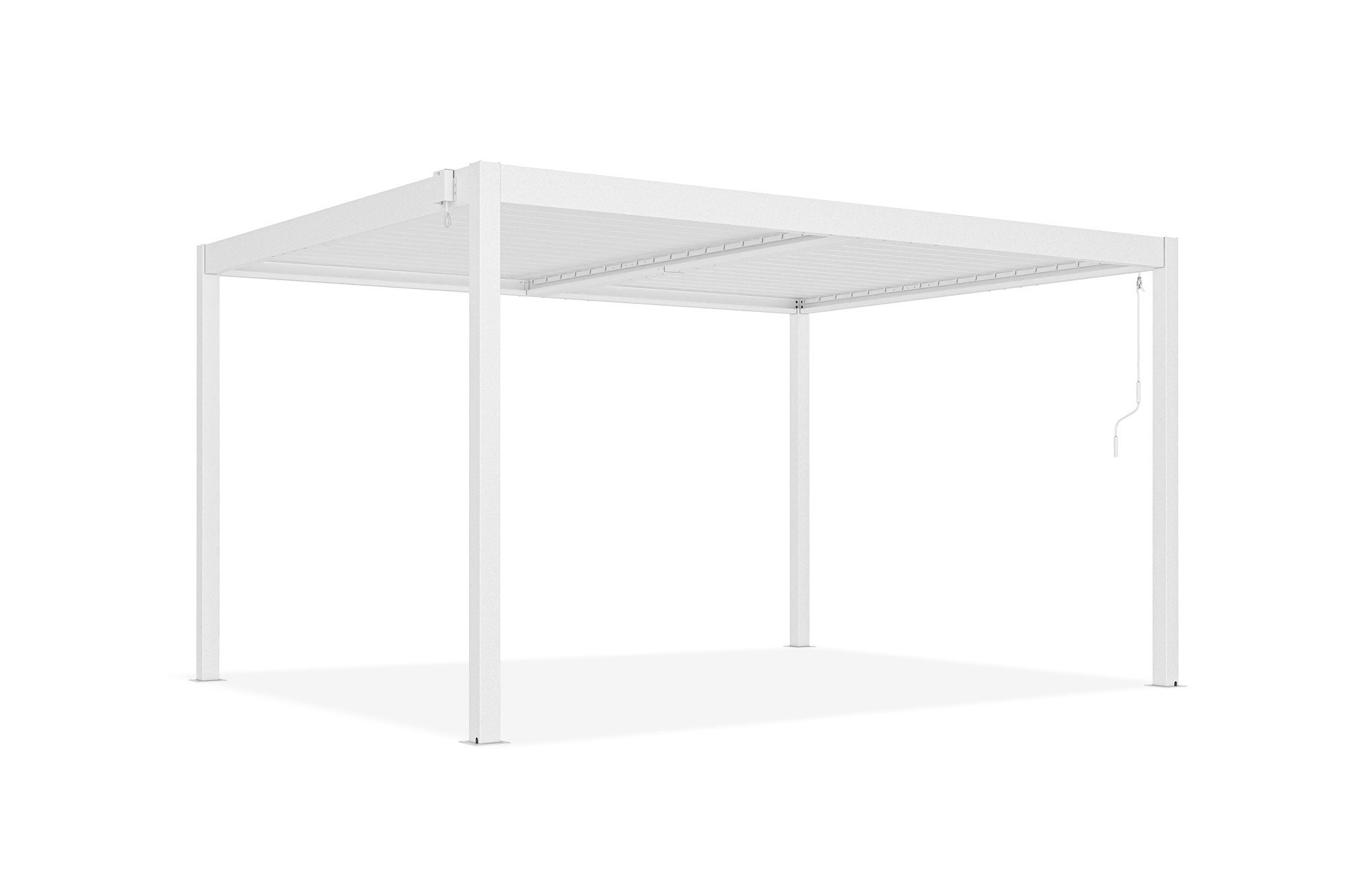 Pergola bioclimatica autoportante in alluminio bianco PIANA 4x3m - 8