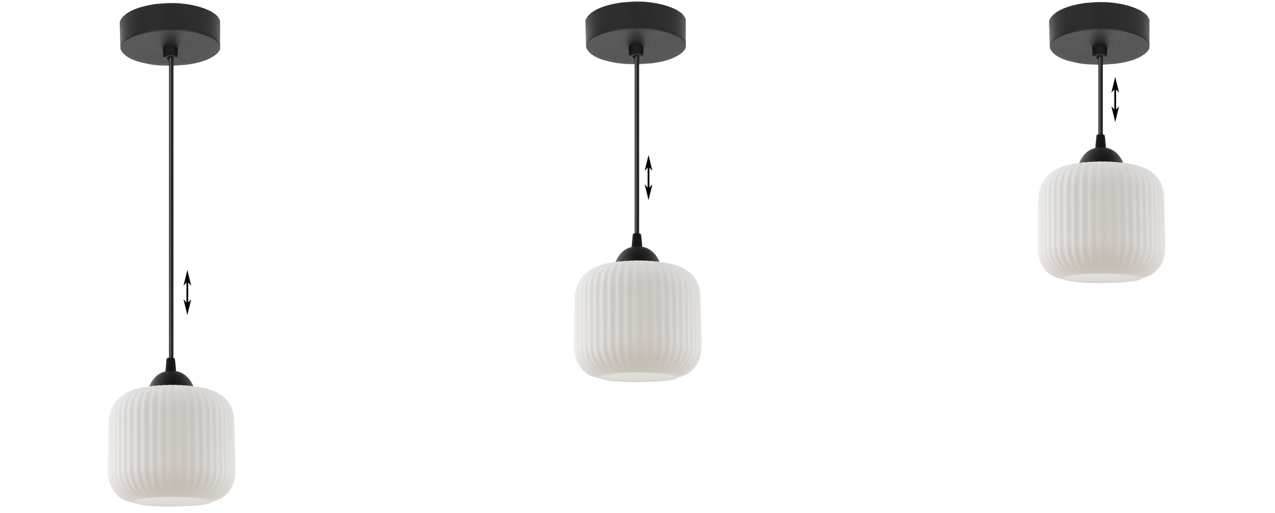 Lampa sufitowa wisząca Riffle loft 1xE27 klosz walec czarny/biały Light Home LH - 5