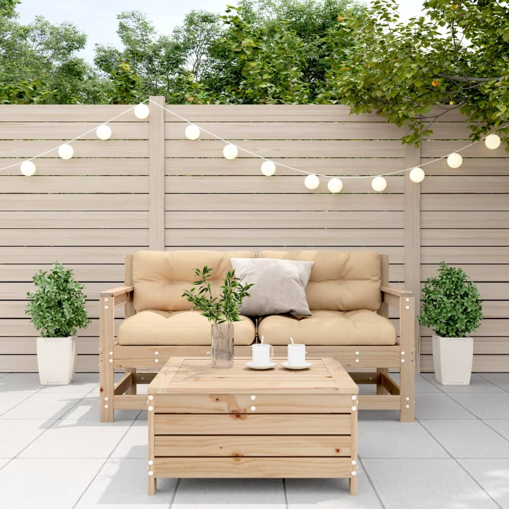 Salon bas de jardin en bois Marron 3 personnes - 3