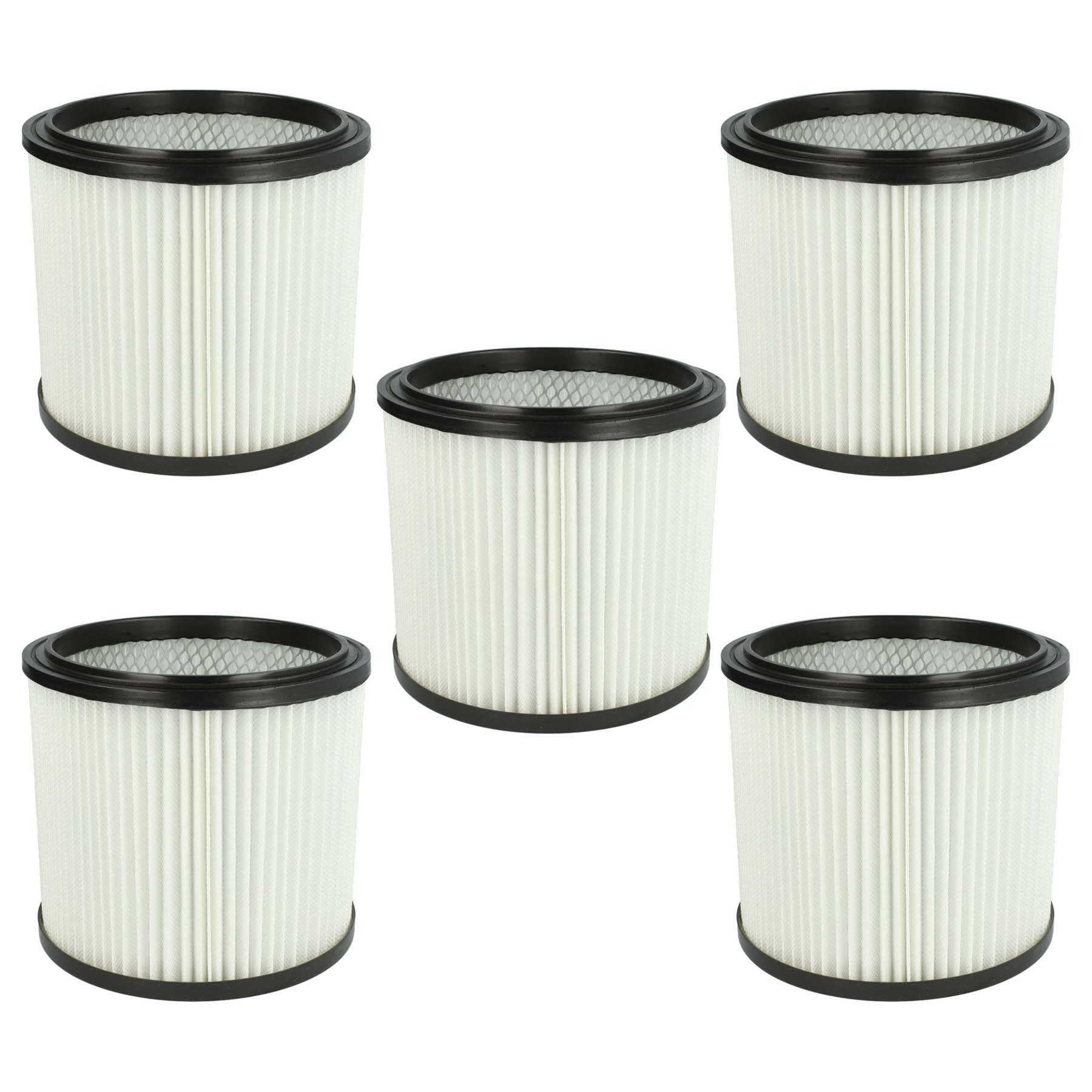 vhbw 5x filtre à cartouche compatible avec Aqua Vac 8103 B, 7423, 7413 B / P, 7409 P, 760, 7413 B, 7413 aspirateur - Filtre plissé - 6