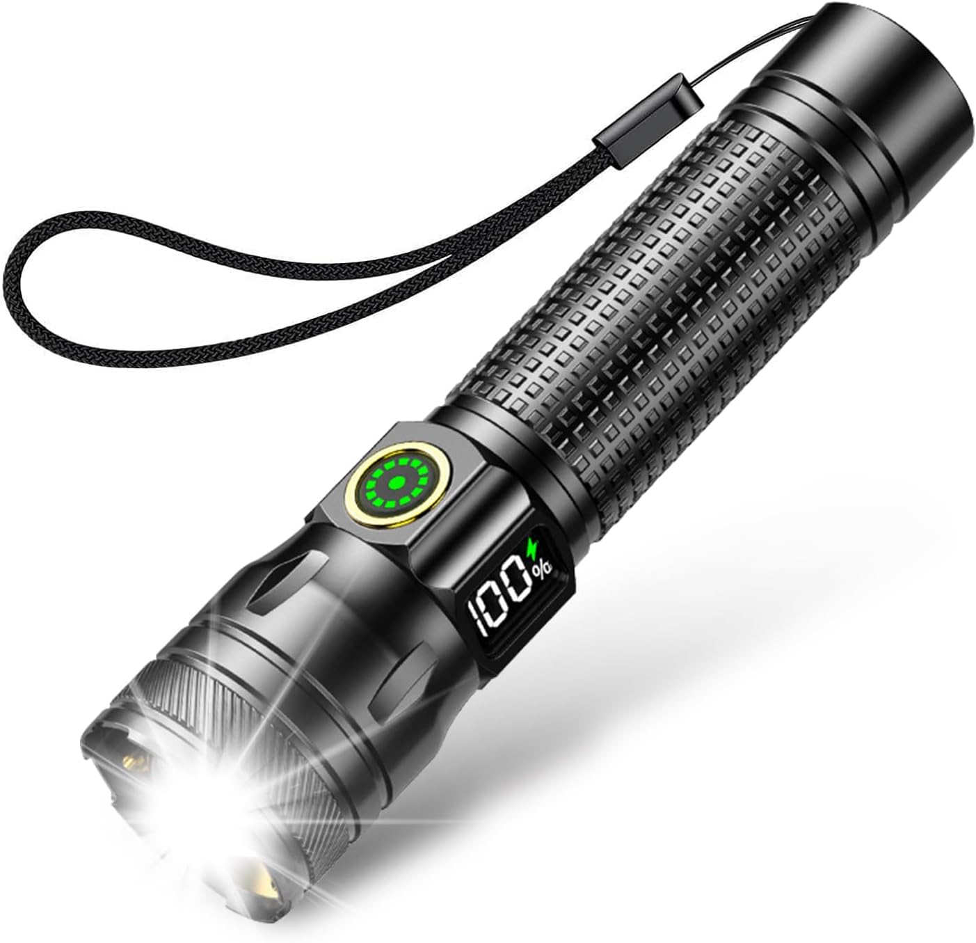 Akumulatorowa latarka LED, 2000LM Latarka LED Ultra Mocna Taktyczna Aluminiowa, 3 tryby oświetlenia i funkcja Zoom do Campingowania