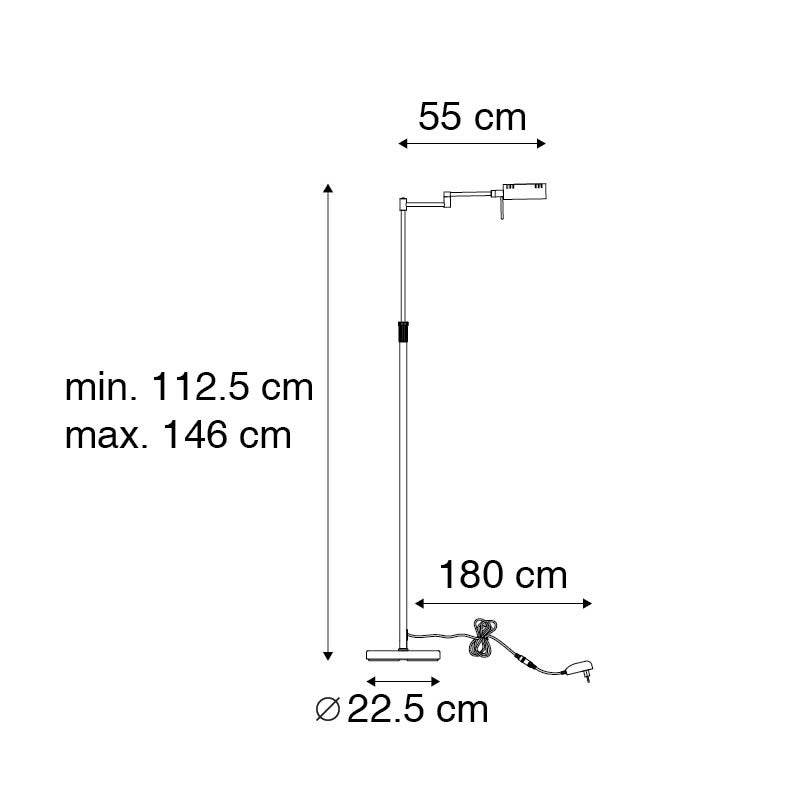 LED Dimmable Lampadaire variateur inclus notia - 1 lumière - H 146 cm - Bronze - Moderne - Éclairage intérieur - Salon I Chambre - 4