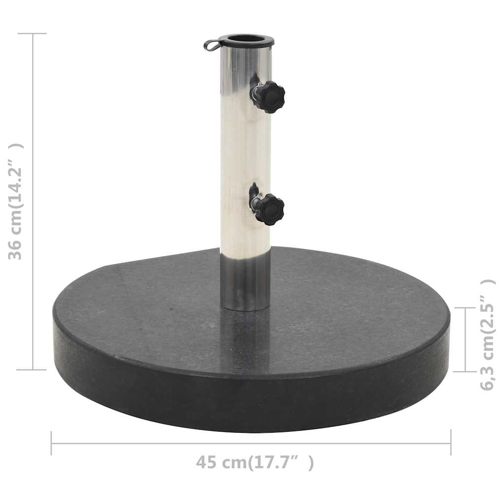 vidaXL Socle de parasol Granite 28,5 kg Rond Noir - 7