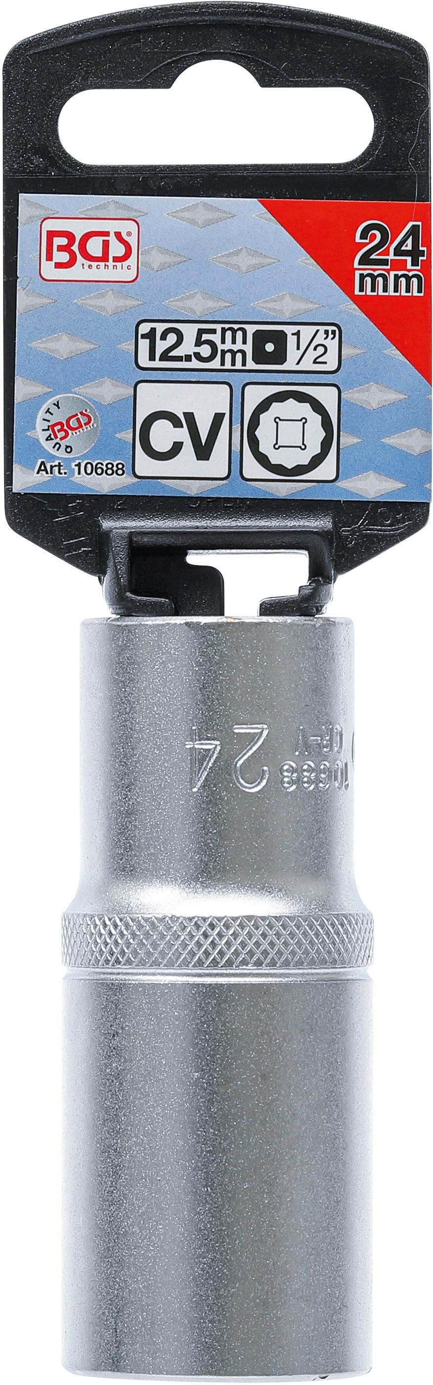 Douille pour clé, douze pans, longue | 12,5 mm (1/2