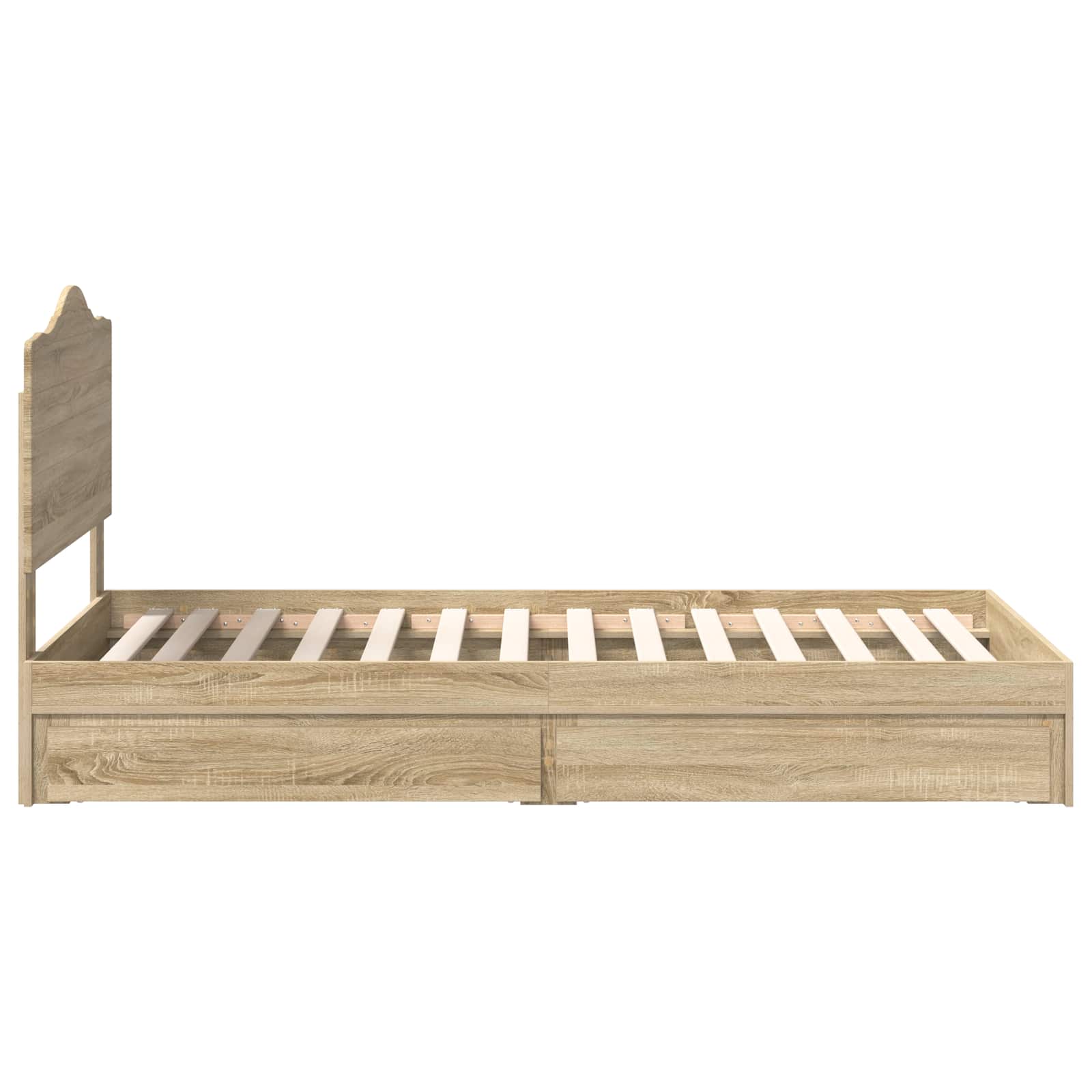 Lit avec rangement, panneau de bois, chêne, pour la chambre, 70 × 190 cm - 9