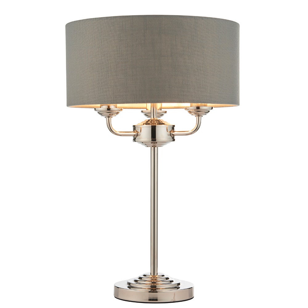 Lampa stołowa HIGHCLERE niklowa 3xE14x15W metal wym:50x32x32cm IP20 Endon