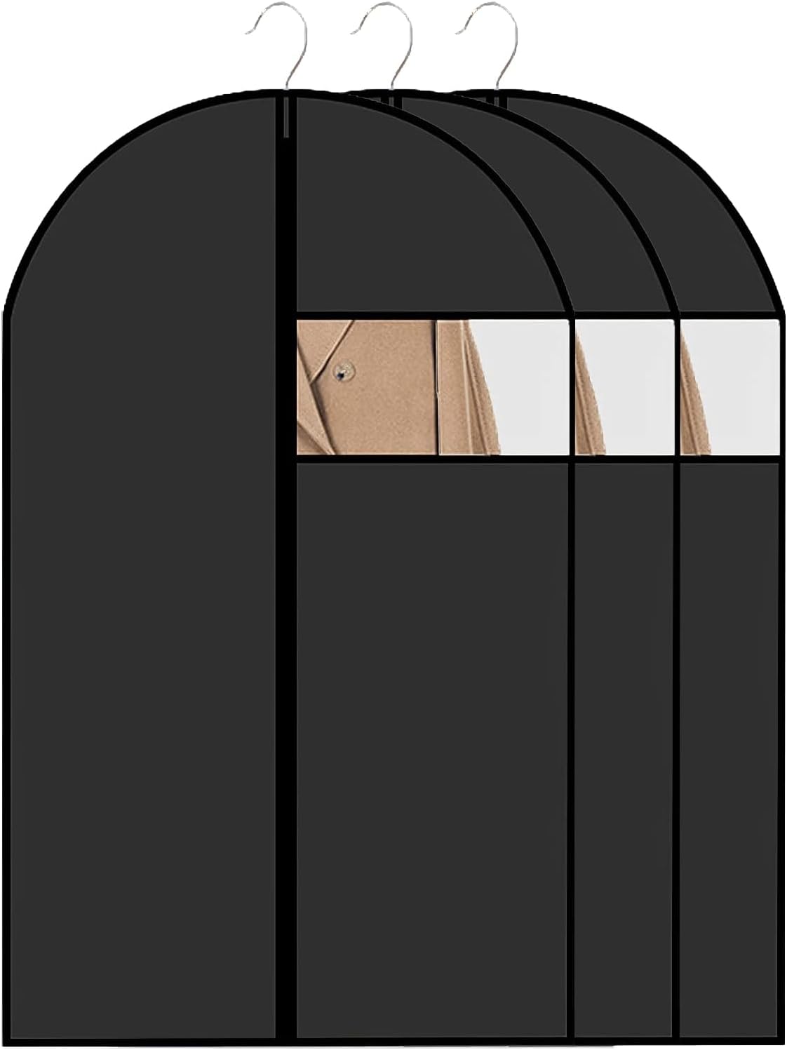 5-pak worków na ubrania PEVA 60x120 cm, wodoodporny, pyłoszczelny pokrowiec na ubrania z zamkiem błyskawicznym