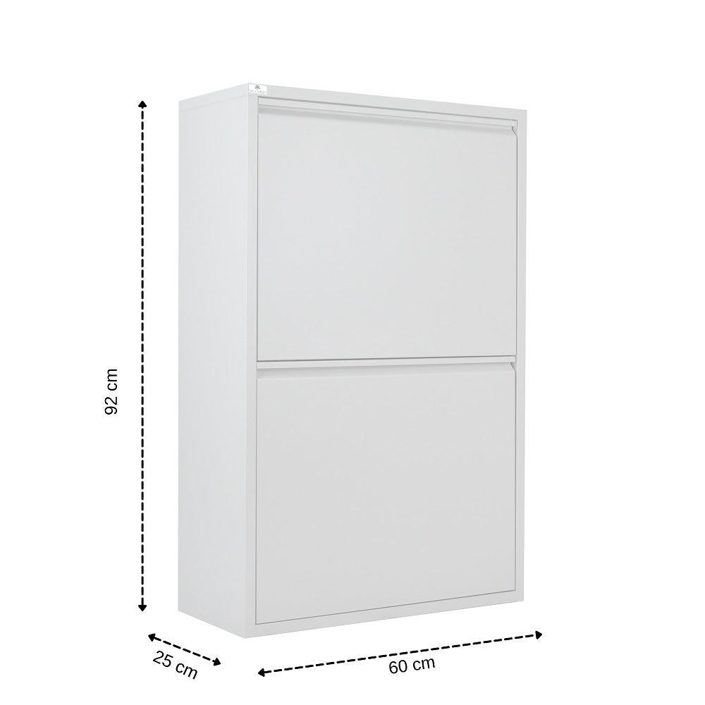 Pattumiera Raccolta Differenziata 2 Scomparti Metallo - 4 Secchi Estraibili, Tortora - Foto 6
