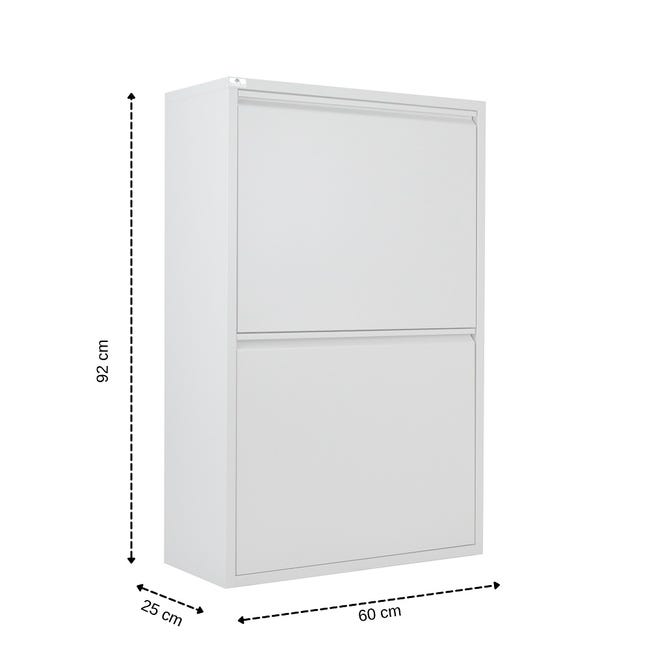 Pattumiera Raccolta Differenziata 2 Scomparti Metallo - 4 Secchi Estraibili, Tortora - Foto 6