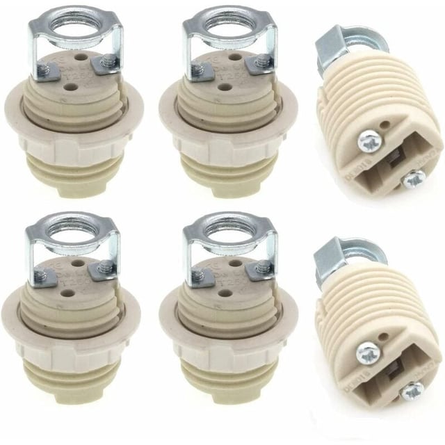 Lot de 6 douilles G9 avec supports – Douille halogène G9 (filetage en céramique avec anneau)