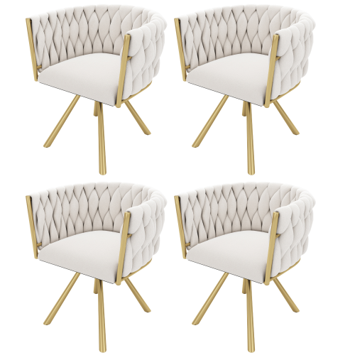 Set di sedie da pranzo in velluto, sedia girevole di lusso per