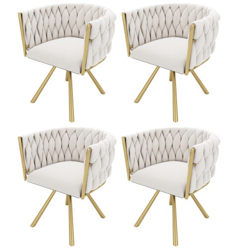 Set di sedie da pranzo in velluto, sedia girevole di lusso per