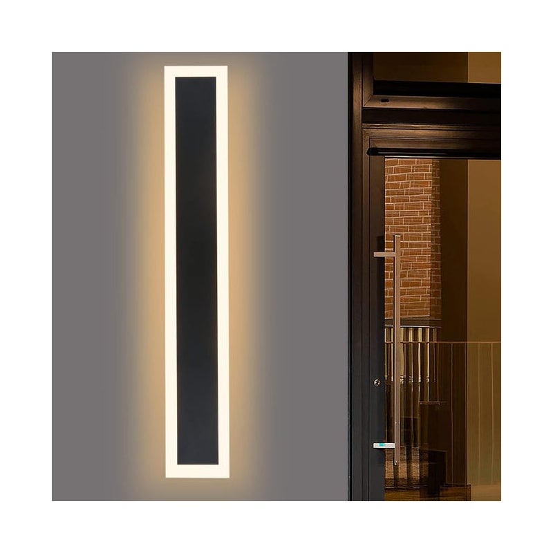 ZMH Nowoczesna, czarna, wodoodporna, zewnętrzna lampa ścienna LED