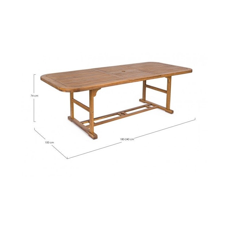 Table de jardin extensible 180/240 cm en acacia huilé - INES - 7