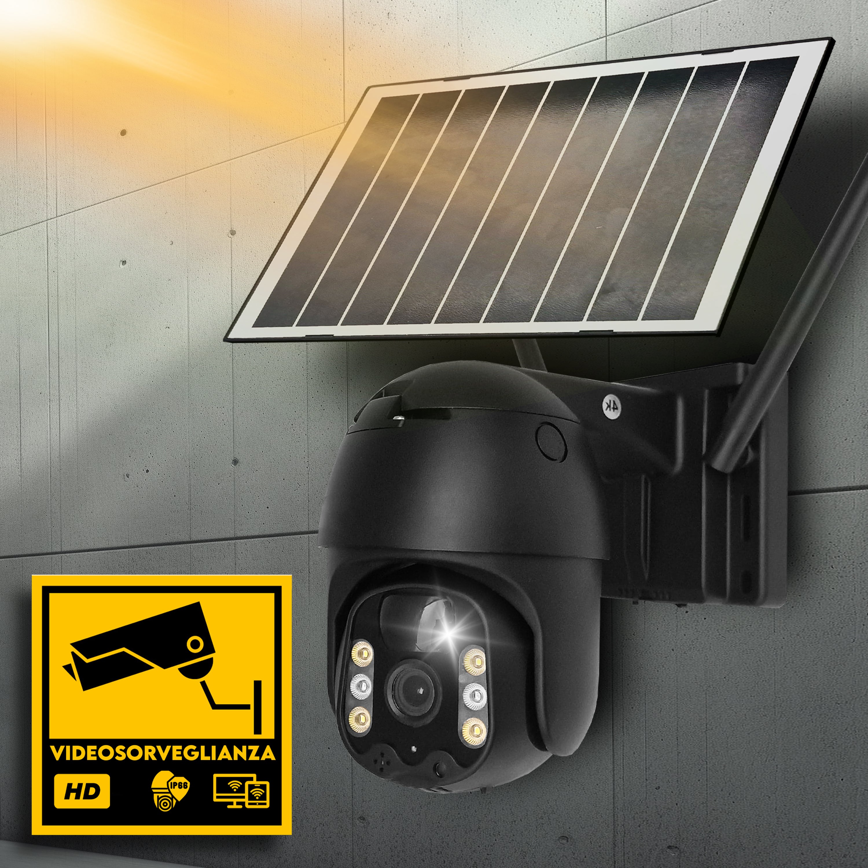 Con Pannello V380PRO 5MP 4G LTE Telecamera Di Sicurezza Solare Cellulare, Senza Fili Per Esterno Senza WiFi Telecamera Con Sim Da Esterno