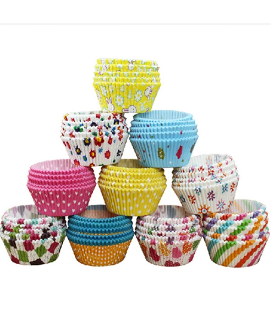 Trade Shop - Kit Pirottini Carta Oleata Cupcake Cases Per Stampi Torta Muffin Colori Misti - -800 Pezzi - - 3
